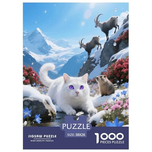 1000 Teile Europäisch Burma Puzzle – Für Erwachsene, Familienspaß & Lernspielzeug, Katze Antilope Puzzles, Wohnkultur, Geschenk Für Kinder 38x26cm/1000pcs von EMYXPAQM
