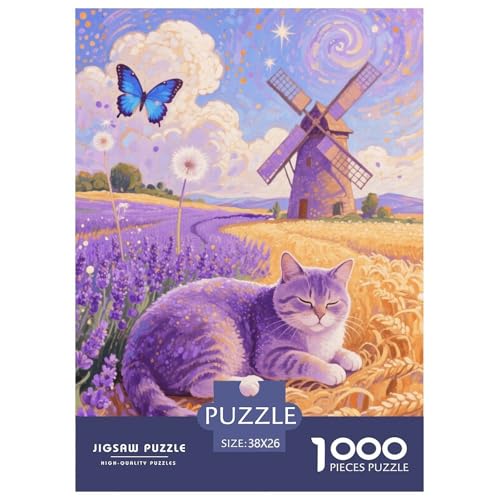 1000 Teile Europäisch Kurzhaar Puzzle – Für Erwachsene, Familienspaß & Lernspielzeug, Katze Bauernhof Puzzle, Dekoration, Geschenk Für Erwachsene 38x26cm/1000pcs von EMYXPAQM