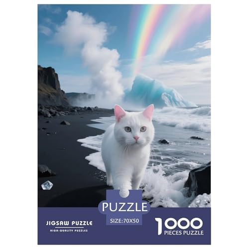 1000 Teile Europäisch Kurzhaar Puzzle – Für Erwachsene, Familienspaß & Lernspielzeug, Katze Island Puzzles, Dekoration, Einzigartiges Geschenk 70x50cm/1000pcs von EMYXPAQM