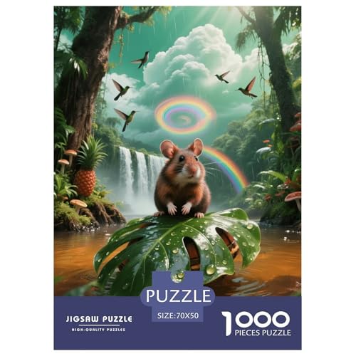 1000 Teile Europäischer Hamster Puzzle – Für Erwachsene, Herausforderndes Denkspiel, Tropical RainWald Puzzle, DekoRatteion, Geschenk Zum Geburtstag 70x50cm/1000pcs von EMYXPAQM