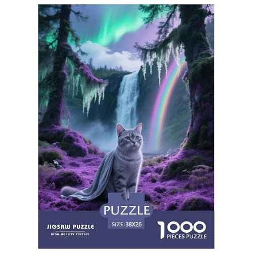 1000 Teile Exotic Shorthair Puzzle – Für Erwachsene, Familienspaß & Lernspielzeug, Katze Wald Puzzle, Wohnkultur, Geschenk Zum Geburtstag 38x26cm/1000pcs von EMYXPAQM