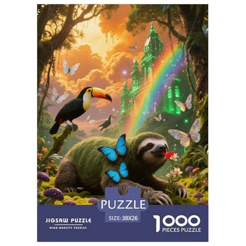 1000 Teile Faultier Puzzle – Für Erwachsene, Anspruchsvolles Spiel, Tukan Puzzles, DekoRatteion, Einzigartiges Geschenk 38x26cm/1000pcs von EMYXPAQM