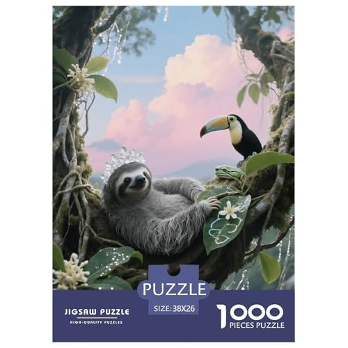 1000 Teile Faultier Puzzle – Für Erwachsene, Anspruchsvolles Spiel, Tukan Puzzles, DekoRatteion, Geschenk Zum Geburtstag 38x26cm/1000pcs von EMYXPAQM