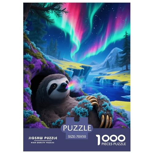 1000 Teile Faultier Puzzle – Für Erwachsene, Familienfreundlicher Denkspaß, Aurora Tundra Puzzle, Wohnkultur, Geschenk Für Kinder 70x50cm/1000pcs 1000 Teile Faultier Puzzle – Für Erwachsene, Familienfreundlicher Denkspaß, Aurora Tundra Puzzle, Wohnkultur, Geschenk Für Kinder 70x50cm/1000pcs von EMYXPAQM