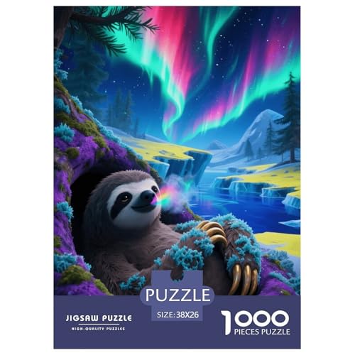 1000 Teile Faultier Puzzle – Für Erwachsene, Familienfreundlicher Denkspaß, Aurora Tundra Puzzle, Wohnkultur, Geschenkideen 38x26cm/1000pcs von EMYXPAQM