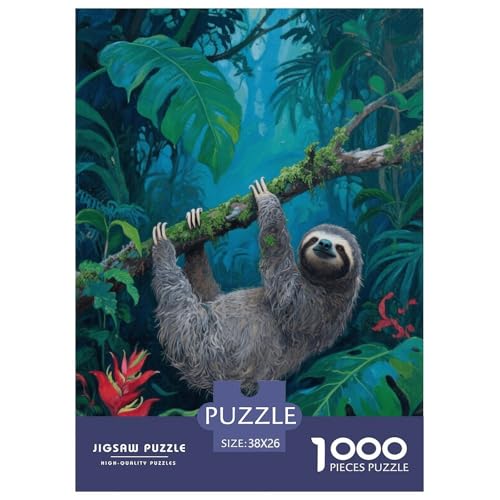 1000 Teile Faultier Puzzle Für Erwachsene Und Kinder Geschicklichkeitsspiel Faultier Tropischer Dschungel Puzzles Aus Karton Wohndekoration Einzigartiges Geschenk 38x26cm/1000pcs von EMYXPAQM