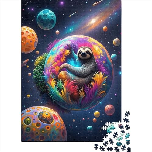 1000 Teile Faultier Puzzle Für Erwachsene Und Kinder Holzpuzzle Familien Spiel Faultier Planet Puzzles Wohndekoration Geschenk Für Kinder 1000pcs (75x50cm) von EMYXPAQM
