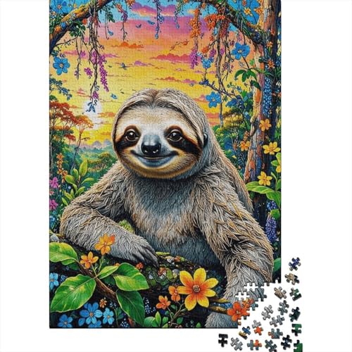 1000 Teile Faultier Puzzle Für Erwachsene Und Kinder Holzpuzzle Puzzlespiel Kreativspiel Faultier Dschungel Puzzles Wohndekoration Unique Gift 1000pcs (75x50cm) von EMYXPAQM