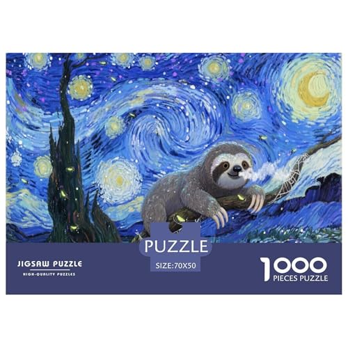 1000 Teile Faultier Puzzle Für Erwachsene Und Kinder Pädagogisches Spiel Puzzle Aus Karton Wohndekoration Geschenk Zu Weihnachten 70x50cm/1000pcs von EMYXPAQM