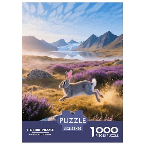 1000 Teile Feldhase Puzzle – Für Erwachsene, Anspruchsvolles Spiel, Blumenmeer Puzzle, Wohnkultur, Einzigartiges Geschenk 38x26cm/1000pcs von EMYXPAQM