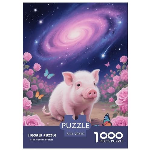1000 Teile Ferkel Puzzle – Für Erwachsene, Herausforderndes Knobelspiel, Sternenlicht Rose Puzzles, Dekoration, Geschenkideen 70x50cm/1000pcs 1000 Teile Ferkel Puzzle – Für Erwachsene, Herausforderndes Knobelspiel, Sternenlicht Rose Puzzles, Dekoration, Geschenkideen 70x50cm/1000pcs von EMYXPAQM