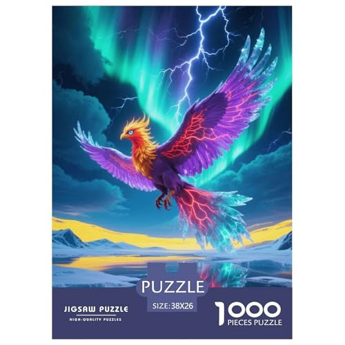 1000 Teile Feuer Phönix Puzzle – Für Erwachsene, Familienspaß & Gemeinsames Spiel, Gletscher Aurora Puzzles, Wohnkultur, Geschenk Für Erwachsene 38x26cm/1000pcs von EMYXPAQM