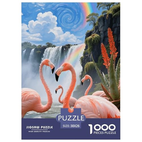 1000 Teile Flamingo Puzzle – Für Erwachsene, Anspruchsvolles Spiel, Wasserfall Puzzles, DekoRatteion, Geschenk Für Erwachsene 38x26cm/1000pcs 1000 Teile Flamingo Puzzle – Für Erwachsene, Anspruchsvolles Spiel, Wasserfall Puzzles, DekoRatteion, Geschenk Für Erwachsene 38x26cm/1000pcs von EMYXPAQM