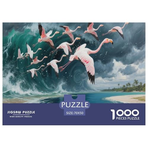 1000 Teile Flamingo Puzzle Für Erwachsene Und Kinder Familien Spiel Puzzles Aus Karton Wohndekoration Einzigartiges Geschenk 70x50cm/1000pcs von EMYXPAQM