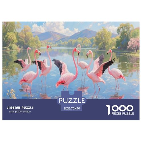 1000 Teile Flamingo Puzzle Für Erwachsene Und Kinder Familien Spiel Puzzles Aus Karton Wohndekoration Geschenkideen 70x50cm/1000pcs von EMYXPAQM