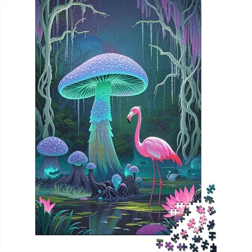 1000 Teile Flamingo Puzzle Für Erwachsene Und Kinder Holzpuzzle Familien Spiel Flamingo Pilzsumpf Puzzles Wohndekoration Unique Gift 1000pcs (75x50cm) von EMYXPAQM