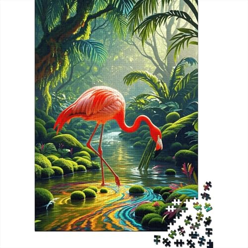 1000 Teile Flamingo Puzzle Für Erwachsene Und Kinder Holzpuzzle Familien Spiel Flamingo Regenwald Puzzles Wohndekoration Geschenkideen 1000pcs (75x50cm) von EMYXPAQM
