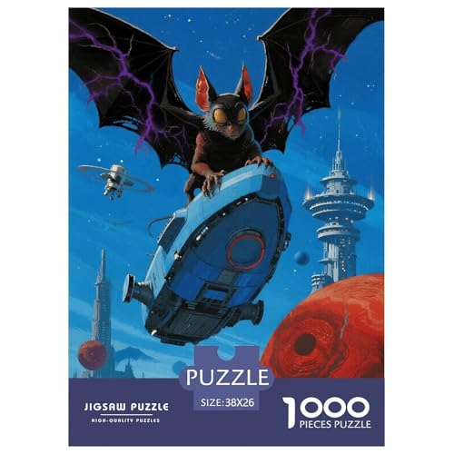1000 Teile Fledermaus Puzzle Für Erwachsene Und Kinder Entspannung Spiel Fledermaus Weltraum Puzzle Aus Karton Wohndekoration Geschenk Für Kinder 38x26cm/1000pcs von EMYXPAQM
