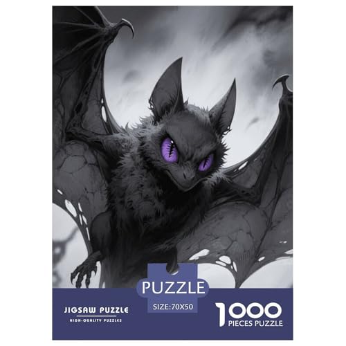1000 Teile Fledermaus Puzzle Für Erwachsene Und Kinder Geschicklichkeitsspiel Dunkle Fledermaus Puzzles Aus Karton Wohndekoration Unique Gift 70x50cm/1000pcs von EMYXPAQM