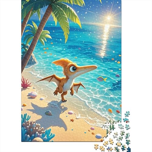 1000 Teile Flugsaurier Puzzle Für Erwachsene Und Kinder Holzpuzzle Familien Spiel Baby Flugsaurier Meeresküste Puzzles Wohndekoration Geschenkideen 1000pcs (75x50cm) von EMYXPAQM
