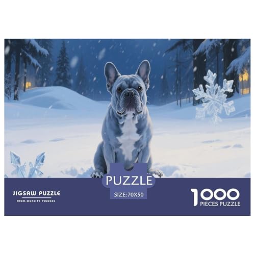 1000 Teile Französische Bulldoggege Puzzle Für Erwachsene Und Kinder Familien Spiel Puzzles Aus Karton Wohndekoration Geschenkideen 70x50cm/1000pcs von EMYXPAQM
