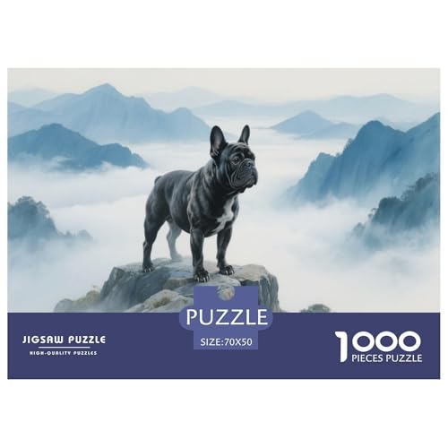 1000 Teile Französische Bulldoggege Puzzle Für Erwachsene Und Kinder Geduldspiel Puzzles Aus Karton Wohndekoration Geschenk Zu Weihnachten 70x50cm/1000pcs von EMYXPAQM