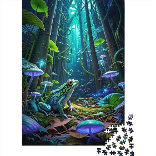 1000 Teile Frosch Puzzle Für Erwachsene Und Kinder Holzpuzzle Familien Spiel Frosch Regenwald Puzzle Wohndekoration Geschenk Für Kinder 1000pcs (75x50cm) von EMYXPAQM