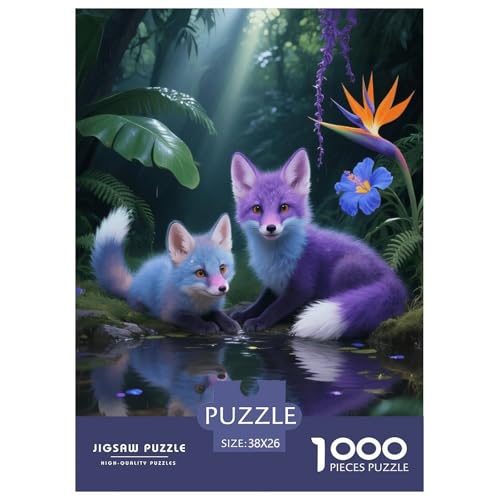 1000 Teile Fuchs Junges Puzzle – Für Erwachsene, Herausforderndes Knobelspiel, Regenwald Wasserloch Puzzles, Dekoration, Einzigartiges Geschenk 38x26cm/1000pcs 1000 Teile Fuchs Junges Puzzle – Für Erwachsene, Herausforderndes Knobelspiel, Regenwald Wasserloch Puzzles, Dekoration, Einzigartiges Geschenk 38x26cm/1000pcs von EMYXPAQM