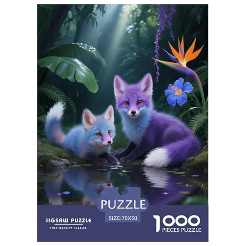 1000 Teile Fuchs Junges Puzzle – Für Erwachsene, Herausforderndes Knobelspiel, Regenwald Wasserloch Puzzles, Dekoration, Einzigartiges Geschenk 70x50cm/1000pcs 1000 Teile Fuchs Junges Puzzle – Für Erwachsene, Herausforderndes Knobelspiel, Regenwald Wasserloch Puzzles, Dekoration, Einzigartiges Geschenk 70x50cm/1000pcs von EMYXPAQM
