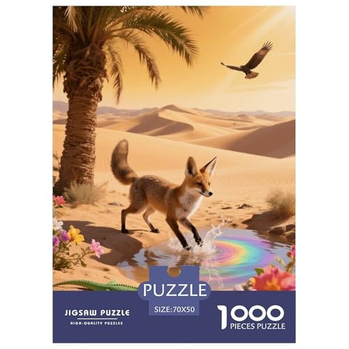 1000 Teile Fuchs Puzzle – Für Erwachsene, Anspruchsvolles Spiel, Wüste Puzzles, Wohnkultur, Geschenk Für Kinder 70x50cm/1000pcs von EMYXPAQM