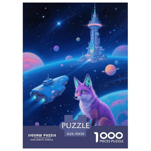 1000 Teile Fuchs Puzzle Für Erwachsene Und Kinder Herausforderung Spiel Fuchs Raumschiff Puzzles Aus Karton Wohndekoration Einzigartiges Geschenk 70x50cm/1000pcs von EMYXPAQM
