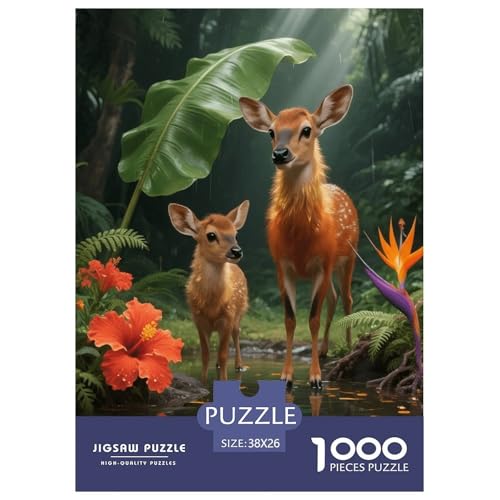 1000 Teile Gazelle Puzzle – Für Erwachsene, Herausforderndes Knobelspiel, Regenwald Wasserloch Puzzles, Wohnkultur, Geschenk Für Erwachsene 38x26cm/1000pcs 1000 Teile Gazelle Puzzle – Für Erwachsene, Herausforderndes Knobelspiel, Regenwald Wasserloch Puzzles, Wohnkultur, Geschenk Für Erwachsene 38x26cm/1000pcs von EMYXPAQM