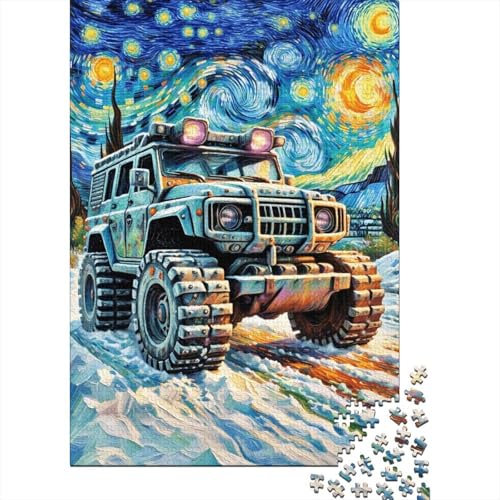 1000 Teile Geländewagen Puzzle Für Erwachsene Und Kinder Holzpuzzle Familien Spiel Schnee-Geländewagen Modifiziert Puzzles Wohndekoration Geschenk Für Kinder 1000pcs (75x50cm) von EMYXPAQM