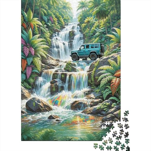 1000 Teile Geländewagen Puzzle Für Erwachsene Und Kinder Holzpuzzle Puzzlespiel Kreativspiel Geländewagen Wasserfallpflanzen Puzzles Wohndekoration Geschenk Für Erwachsene 1000pcs (75x50cm) von EMYXPAQM