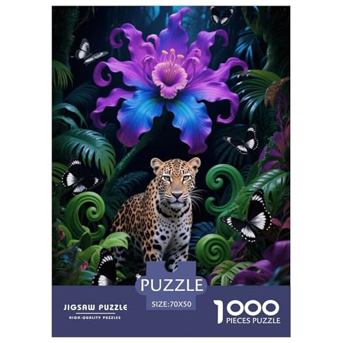 1000 Teile Gepard Puzzle Für Erwachsene Und Kinder Geschicklichkeitsspiel Gepard Exotische Blumen Puzzles Aus Karton Wohndekoration Geschenk Für Erwachsene 70x50cm/1000pcs von EMYXPAQM