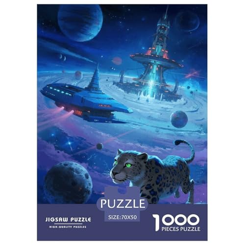 1000 Teile Gepard Puzzle Für Erwachsene Und Kinder Geschicklichkeitsspiel Gepard Weltraum Puzzle Aus Karton Wohndekoration Unique Gift 70x50cm/1000pcs von EMYXPAQM
