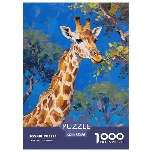1000 Teile Giraffe Puzzle Für Erwachsene Und Kinder Geschicklichkeitsspiel Giraffenwald Puzzles Aus Karton Wohndekoration Geschenk Zu Weihnachten 38x26cm/1000pcs von EMYXPAQM