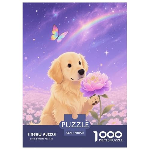 1000 Teile Golden Retriever Puzzle Für Erwachsene Und Kinder Geschicklichkeitsspiel Golden Retriever Blumenmeer Puzzle Aus Karton Wohndekoration Geschenkideen 70x50cm/1000pcs 1000 Teile Golden Retriever Puzzle Für Erwachsene Und Kinder Geschicklichkeitsspiel Golden Retriever Blumenmeer Puzzle Aus Karton Wohndekoration Geschenkideen 70x50cm/1000pcs von EMYXPAQM