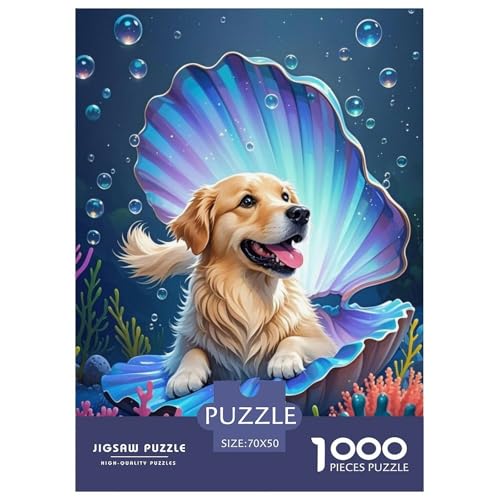 1000 Teile Golden Retriever Puzzle Für Erwachsene Und Kinder Geschicklichkeitsspiel Golden Retriever Muscheln Puzzles Aus Karton Wohndekoration Geschenkideen 70x50cm/1000pcs von EMYXPAQM