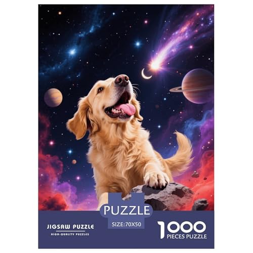 1000 Teile Golden Retriever Puzzle Für Erwachsene Und Kinder Geschicklichkeitsspiel Golden Retriever Planet Puzzles Aus Karton Wohndekoration Geschenk Für Kinder 70x50cm/1000pcs von EMYXPAQM