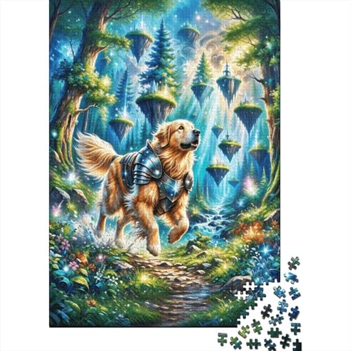 1000 Teile Golden Retriever Puzzle Für Erwachsene Und Kinder Holzpuzzle Familien Spiel Panzer Golden Retriever Berg Puzzle Wohndekoration Geschenk Für Erwachsene 1000pcs (75x50cm) von EMYXPAQM