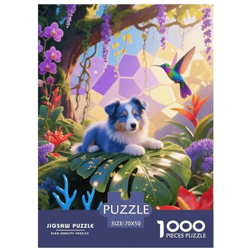 1000 Teile Golden Sheltie Puzzle Für Jugendliche Und Erwachsene Schwieriges Spiel Hund Tropenpflanzen Puzzle Aus Karton Wohndekoration Geschenkideen 70x50cm/1000pcs von EMYXPAQM