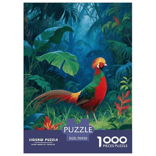 1000 Teile Goldfasan Puzzle Für Erwachsene Und Kinder Geschicklichkeitsspiel Goldfasan Dschungel Puzzle Aus Karton Wohndekoration Geschenk Für Erwachsene 70x50cm/1000pcs von EMYXPAQM