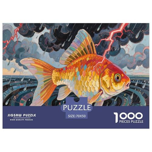 1000 Teile Goldfisch Puzzle Für Erwachsene Und Kinder Pädagogisches Spiel Puzzle Aus Karton Wohndekoration Geschenk Zu Weihnachten 70x50cm/1000pcs von EMYXPAQM