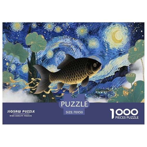 1000 Teile Goldfisch Puzzle Für Erwachsene Und Kinder Pädagogisches Spiel Puzzles Aus Karton Wohndekoration Geschenk Zu Weihnachten 70x50cm/1000pcs von EMYXPAQM