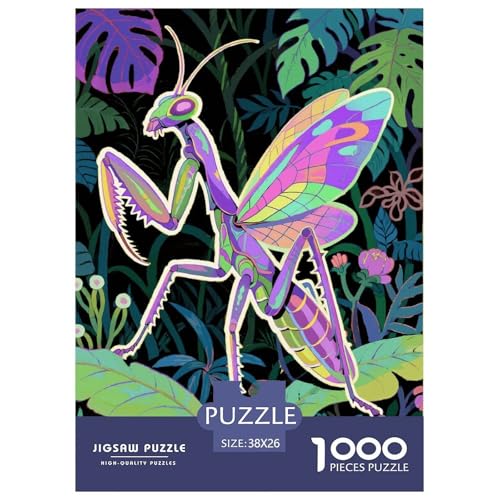 1000 Teile Gottesanbeterin Puzzle Für Erwachsene Und Kinder Geschicklichkeitsspiel Gottesanbeterin Pflanzen Puzzle Aus Karton Wohndekoration Geschenk Zum Geburtstag 38x26cm/1000pcs von EMYXPAQM