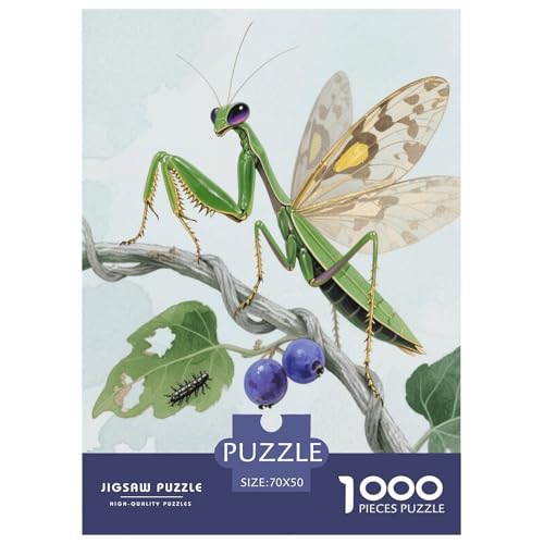 1000 Teile Gottesanbeterin Puzzle Für Erwachsene Und Kinder Geschicklichkeitsspiel Gottesanbeterin Ranke Puzzle Aus Karton Wohndekoration Geschenk Zu Weihnachten 70x50cm/1000pcs von EMYXPAQM