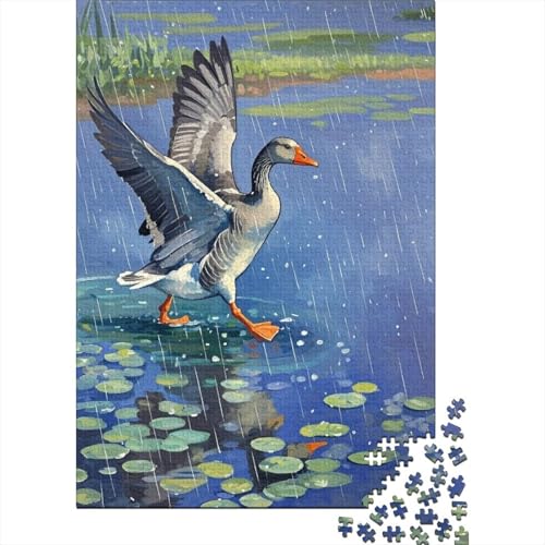 1000 Teile Graugans Puzzle Für Erwachsene Und Kinder Holzpuzzle Familien Spiel Graugans Flügelspann Puzzles Wohndekoration Geschenk Für Erwachsene 1000pcs (75x50cm) von EMYXPAQM