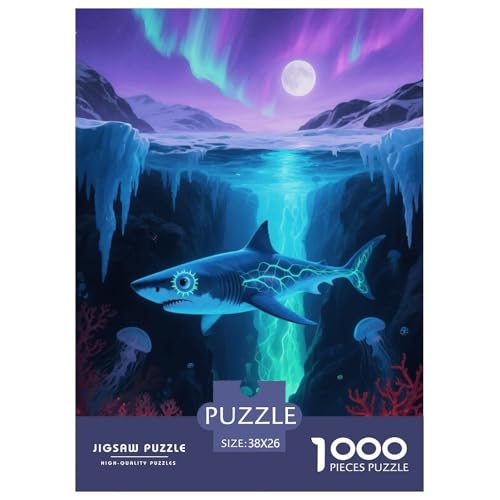 1000 Teile Grönlandhai Puzzle – Für Erwachsene, Anspruchsvolles Spiel, Gletscherschlucht Puzzles, DekoRatteion, Geschenk Zum Geburtstag 38x26cm/1000pcs von EMYXPAQM