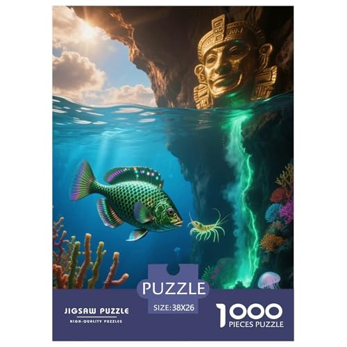 1000 Teile Guppy Puzzle – Für Erwachsene, Anspruchsvolles Spiel, Blue Hole Puzzles, DekoRatteion, Einzigartiges Geschenk 38x26cm/1000pcs von EMYXPAQM